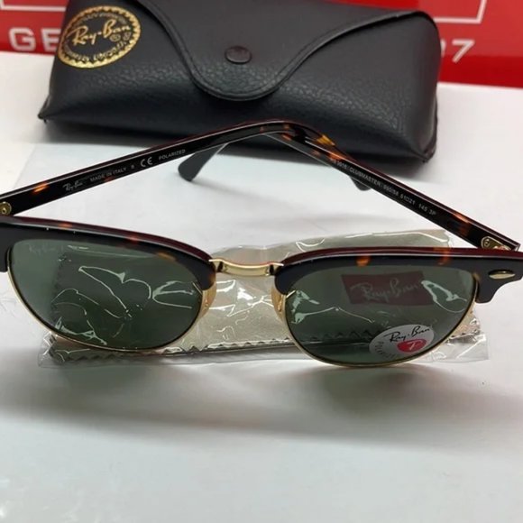 BNWT Ray ban Club master Polarized 3016 Tortoise/Gold sunglass - Picture 7 of 7